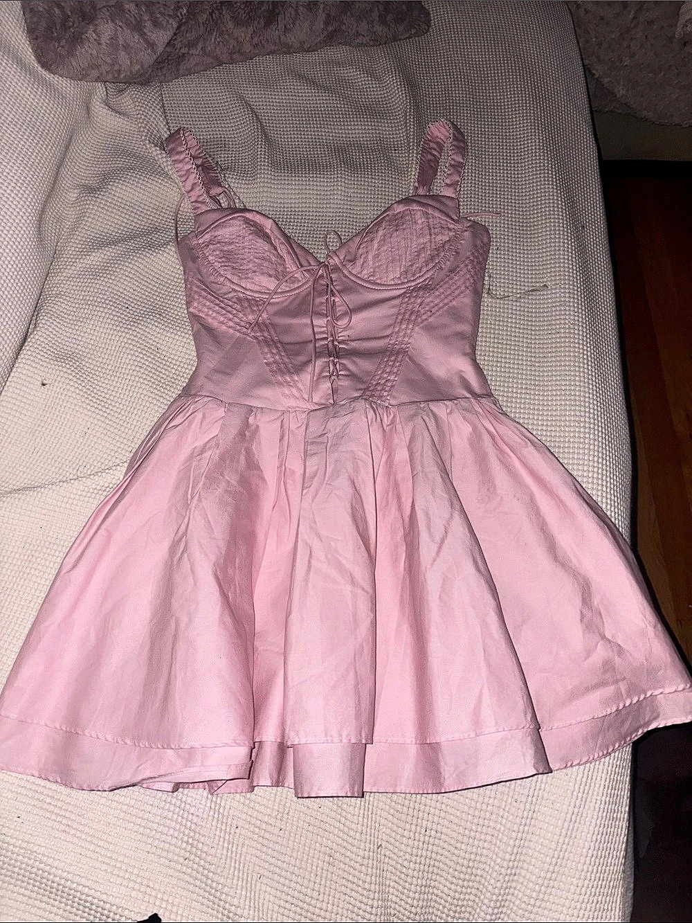 NWOT POLLY Pink Corset Mini Dress xs